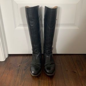 Frye Black Dorado pull on riding boots